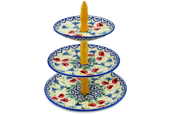 Polish pottery cheap cake stand