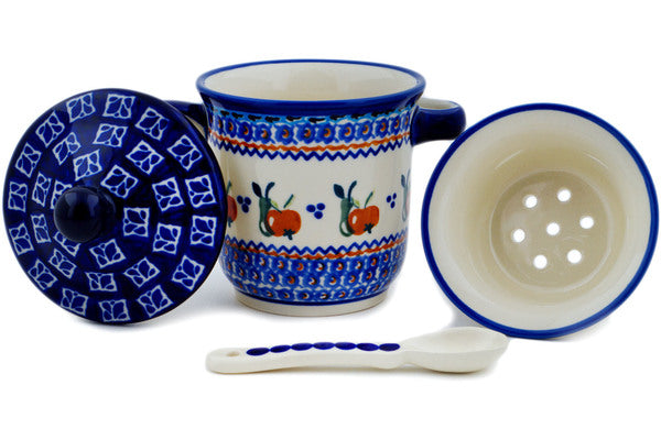 Polish Pottery Loaf Pan 8 8 Blue Wildflower Meadow Theme UNIKAT —  PolishPotteryOnline