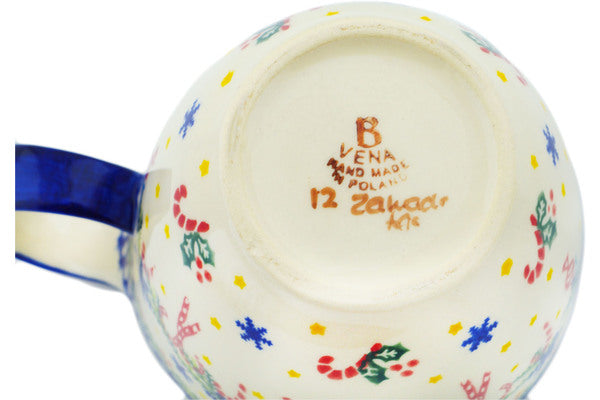 Polish Pottery 1/2 Cup Measuring Cup Wave of Flowers