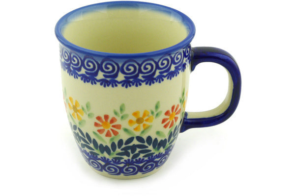 16 oz Mug with Cover Fits Car Cup Holder Unikat - Color Palette Polish  Pottery