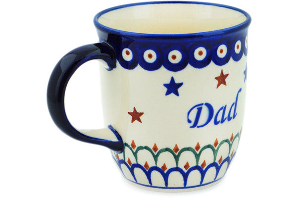 16 oz Mug with Cover Fits Car Cup Holder Unikat - Color Palette Polish  Pottery